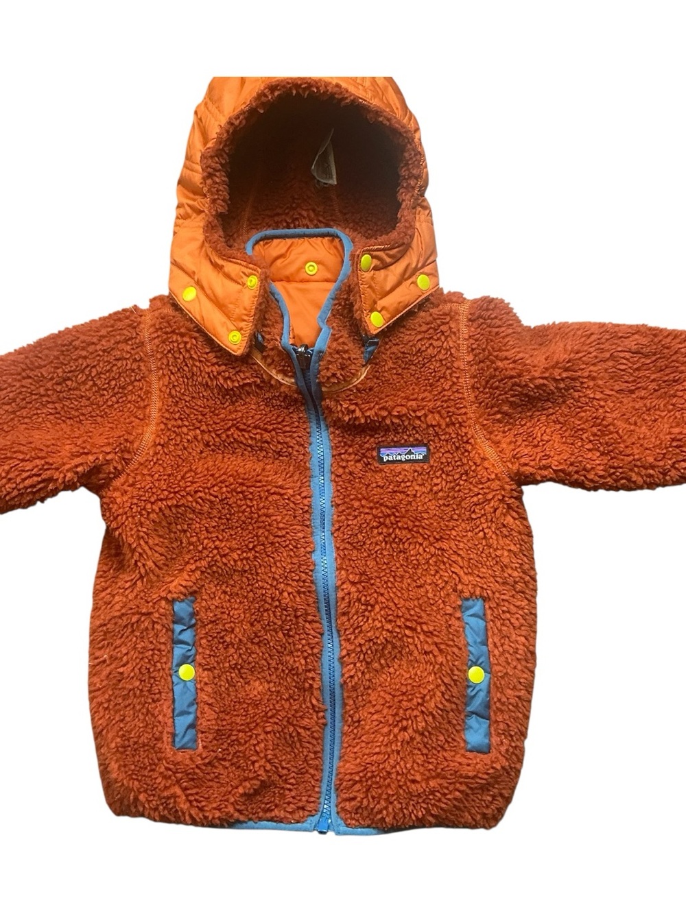 Patagonia reversible zip up hooded fleece/puffer jacket 12 to 18 mos